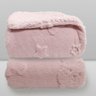 cobertor bebe plush sherpa relevo urso rosa