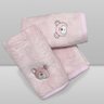 kit 3 paninhos de boca urso rosa laco bebe