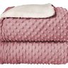 cobertor bebe plush sherpa dots rosa escuro i