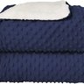 cobertor bebe plush sherpa dots azul escuro i