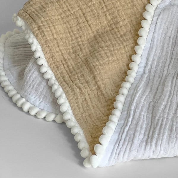 cobertor bebe poms bege iii