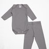 conjunto body e calca vida infantil cinza